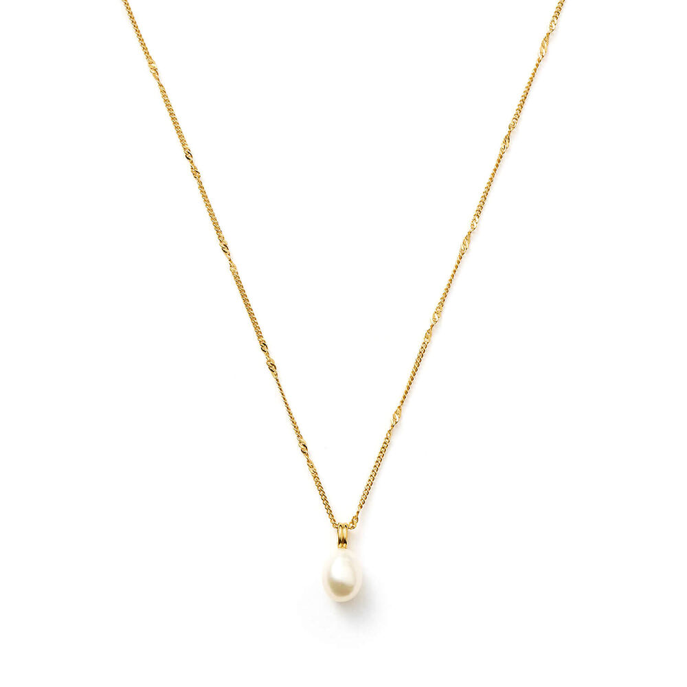Missoma 18ct Gold Vermeil Sterling Silver Baroque Pearl Twisted Chain Necklace