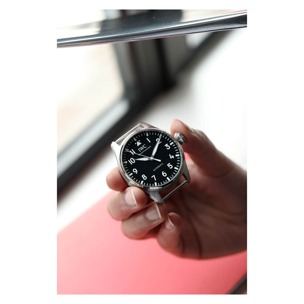 IWC Schaffhausen Big Pilot's Watch 43 Black Dial Brown Strap Watch image number 4