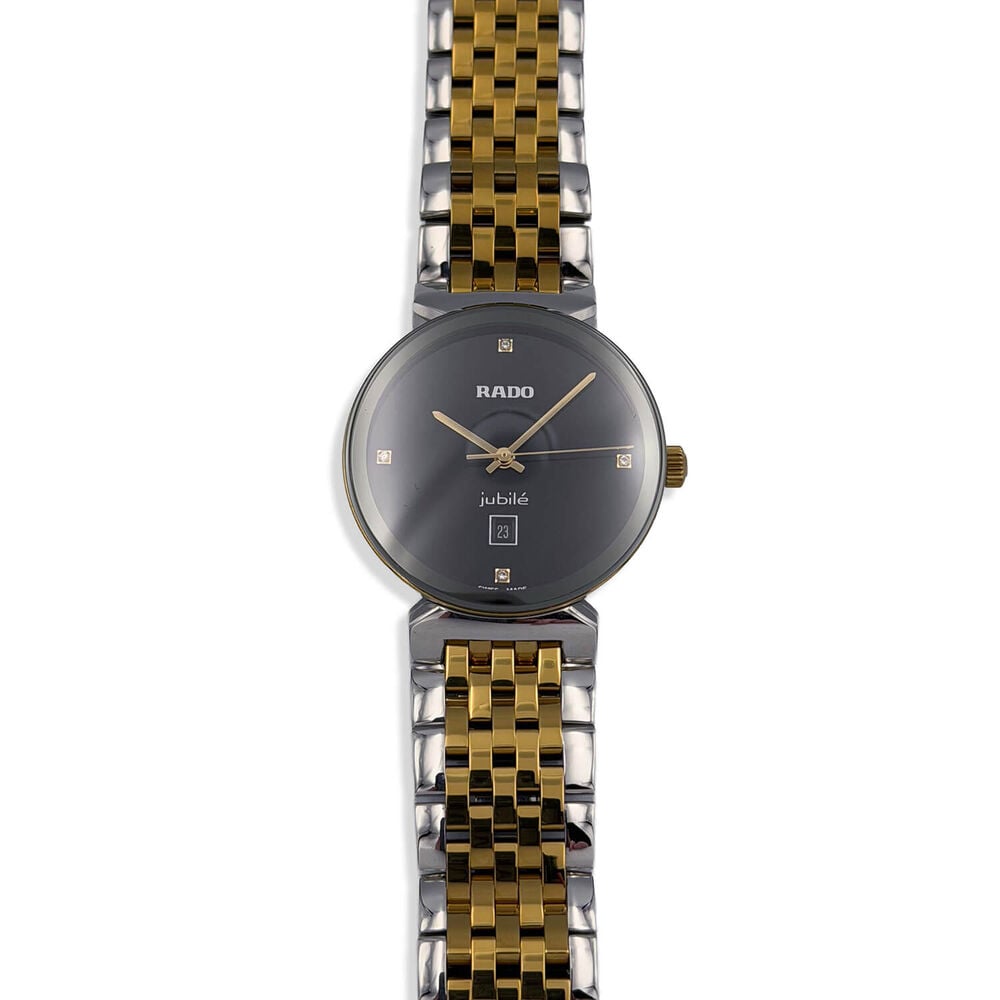 Pre-Owned Rado Florence 30mm Quartz Black Diamond Dot Dial Steel & Yellow Gold Bracelet Watch
