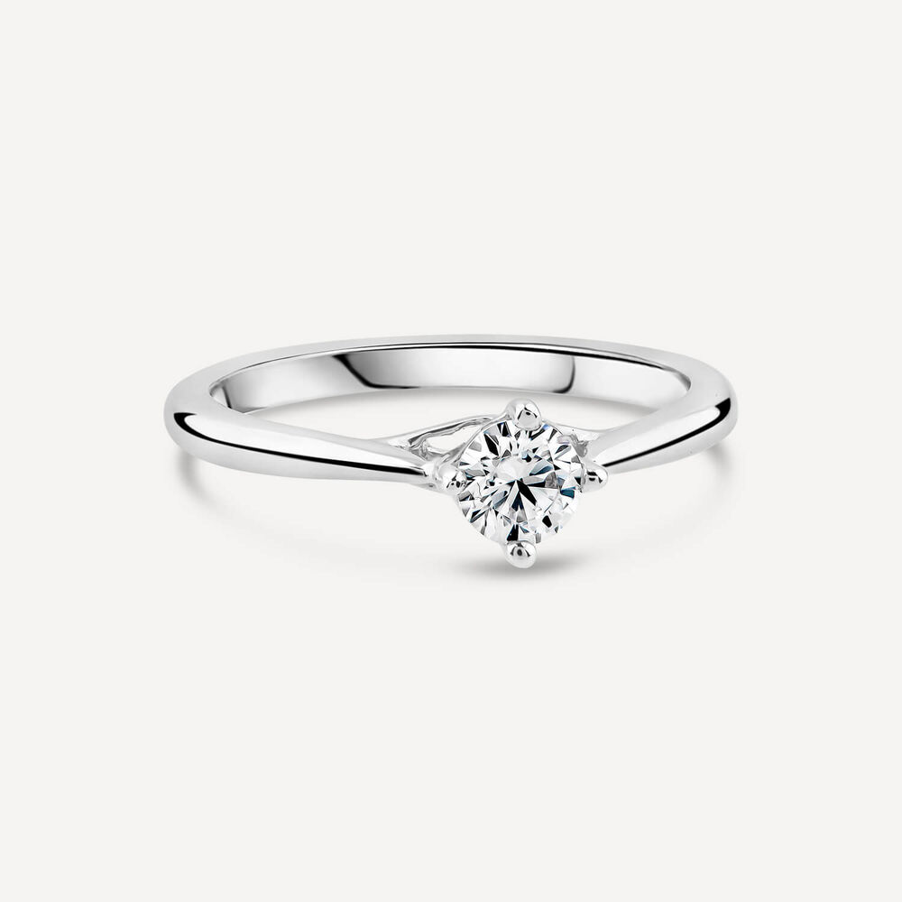 18ct White Gold Orchid Setting 0.40ct NSEW Solitaire Ring image number 2