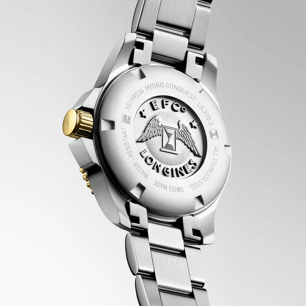 Longines Hydroconquest Ladies 32mm Pearlised Dial Steel & Yellow Gold PVD Bracelet Watch image number 2