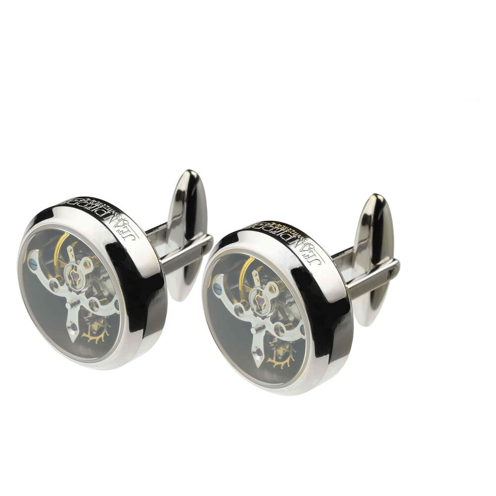 Jean Pierre Tourbillon stainless steel automatic movement cufflinks image number 0