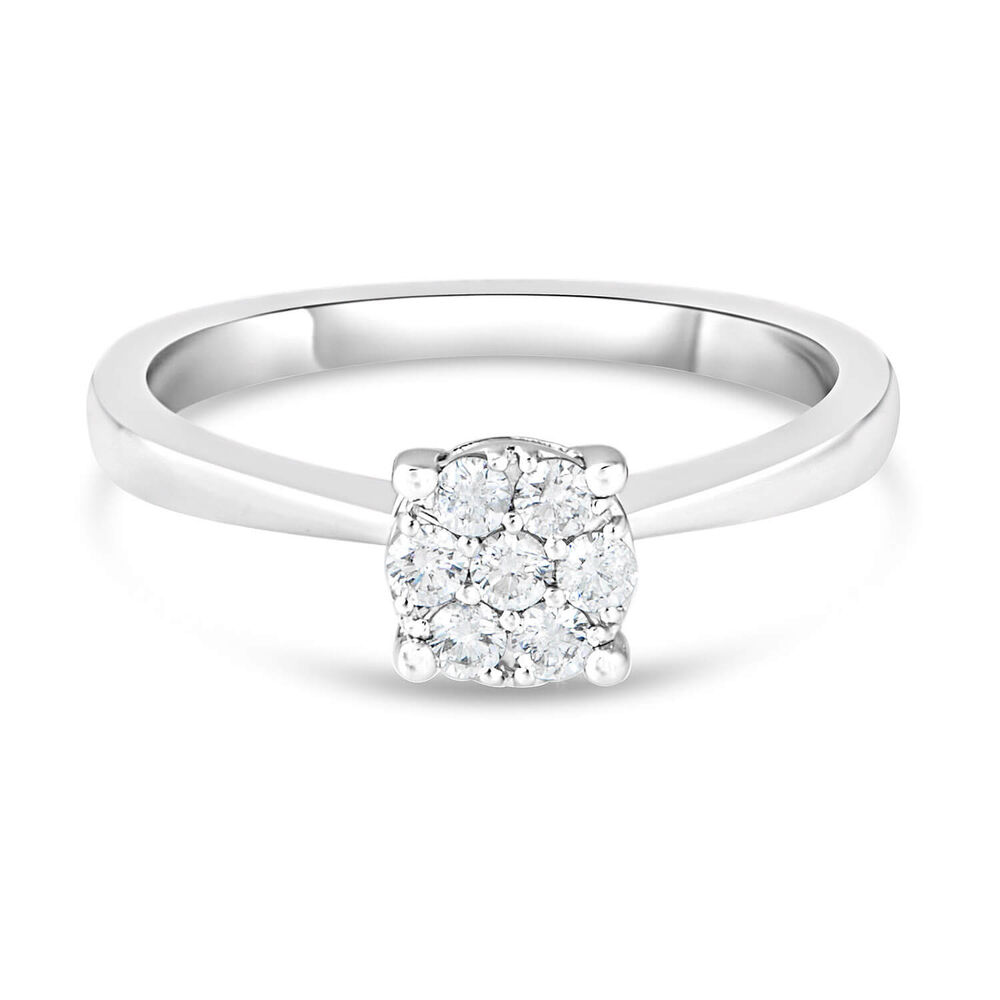 Ladies 9ct White Gold Blossom Diamond Engagement Ring image number 4