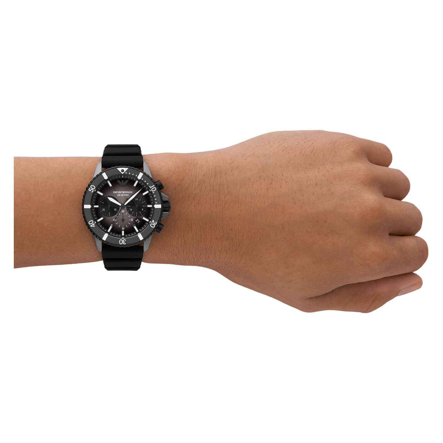Emporio armani watch black rubber strap outlet