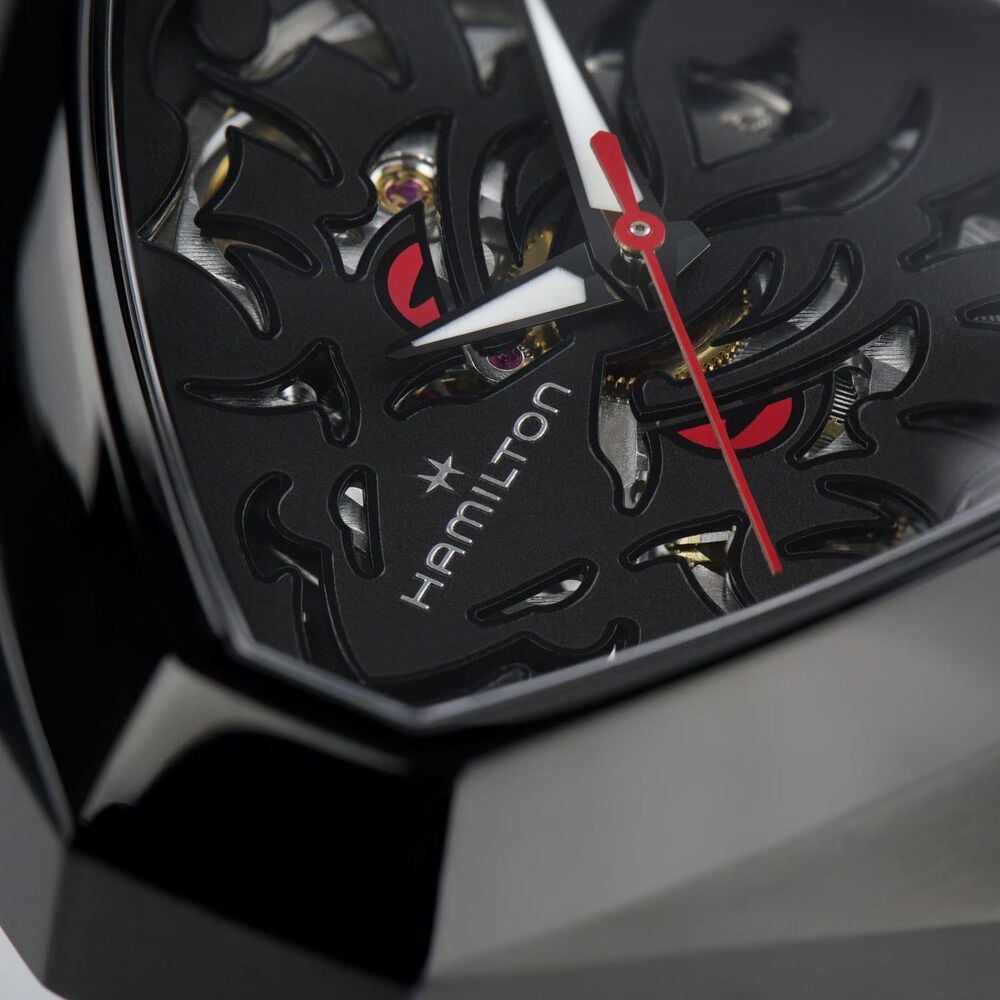 Hamilton Ventura Elvis80 Skeleton Auto 42x45mm Dial Black Rubber Strap Watch image number 1