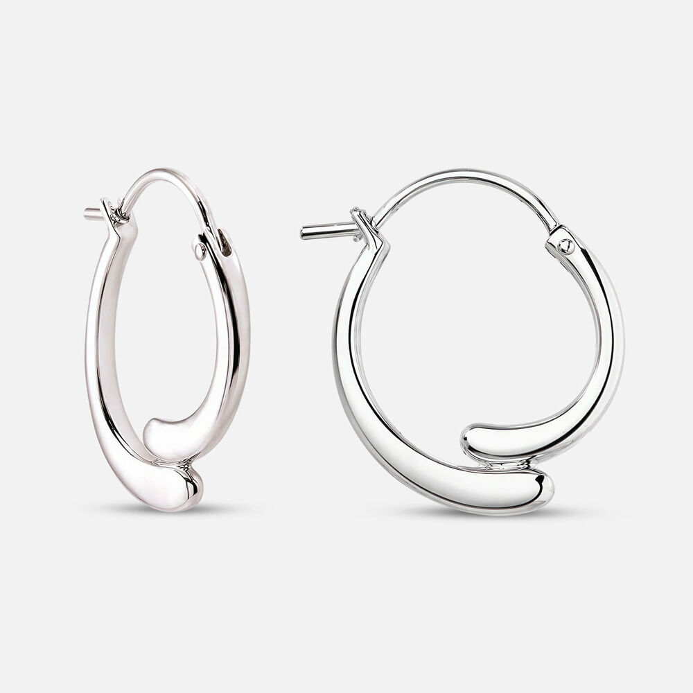 Sterling Silver Overlap Hoop Earrings