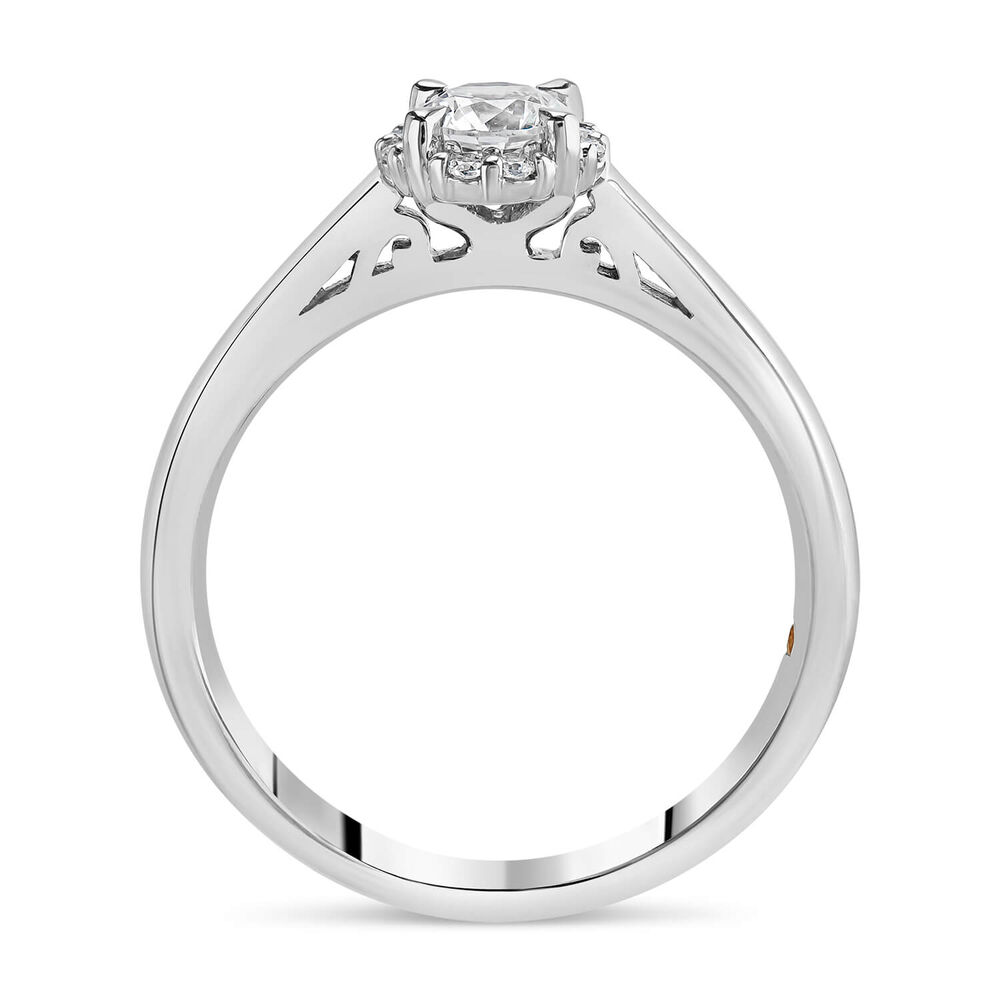 Northern Star 0.44ct Round Diamond Brilliant Halo 18ct White Gold Ring image number 2