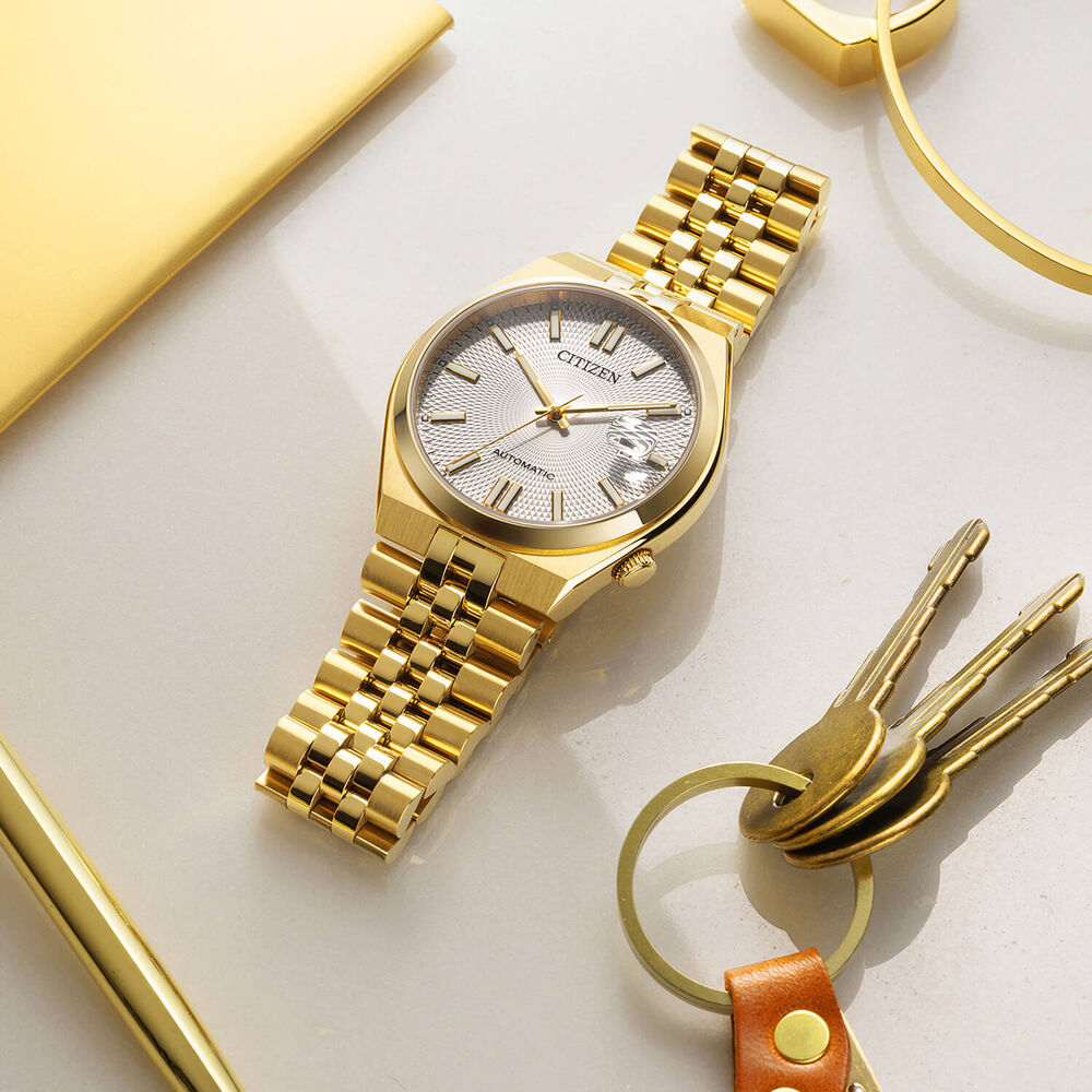 Citizen Tsuyosa 60 40mm Silver Dial Yellow Gold Tone Steel Bracelet Watch