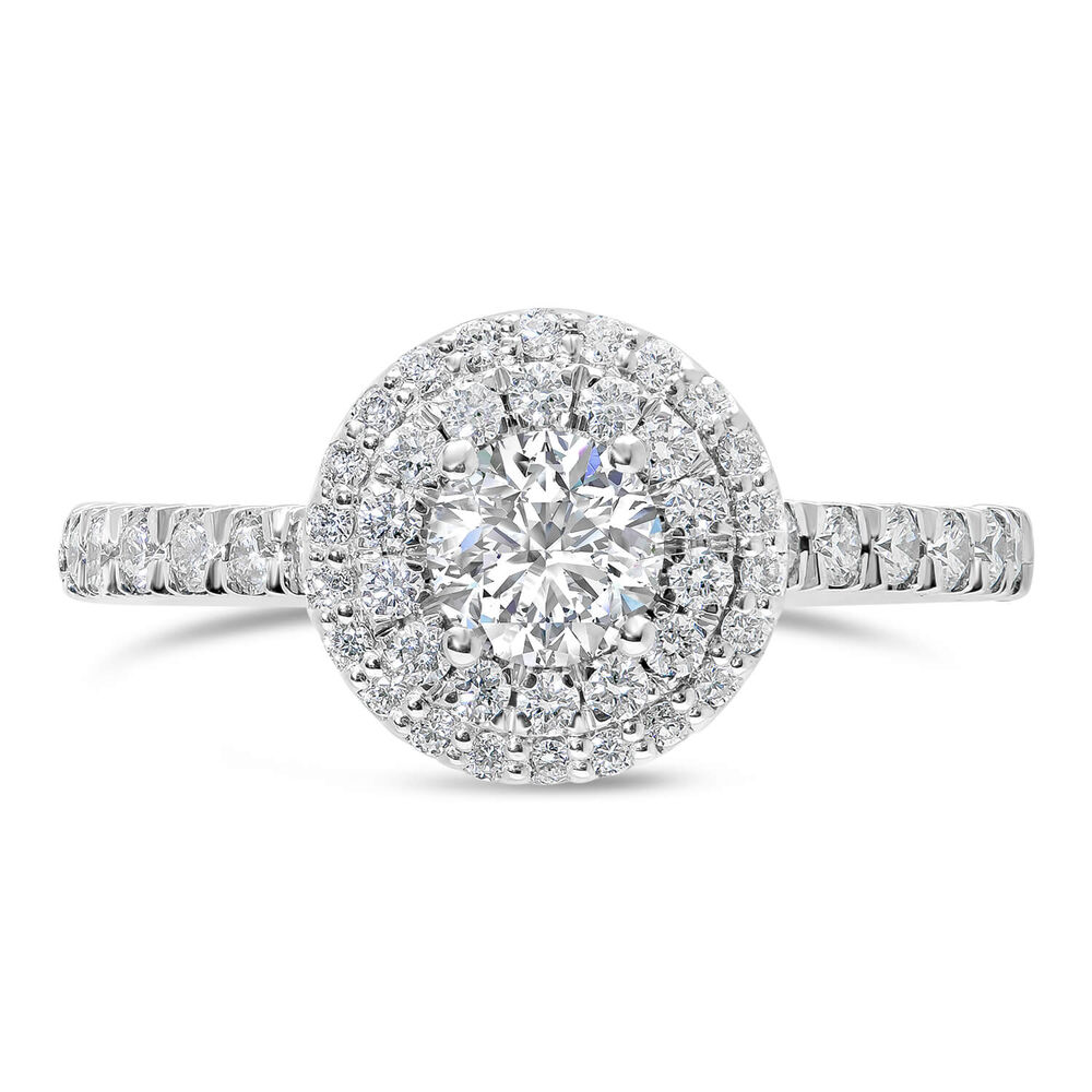 Northern Star 18ct White Gold 1.00ct Diamond Round Double Halo Ring