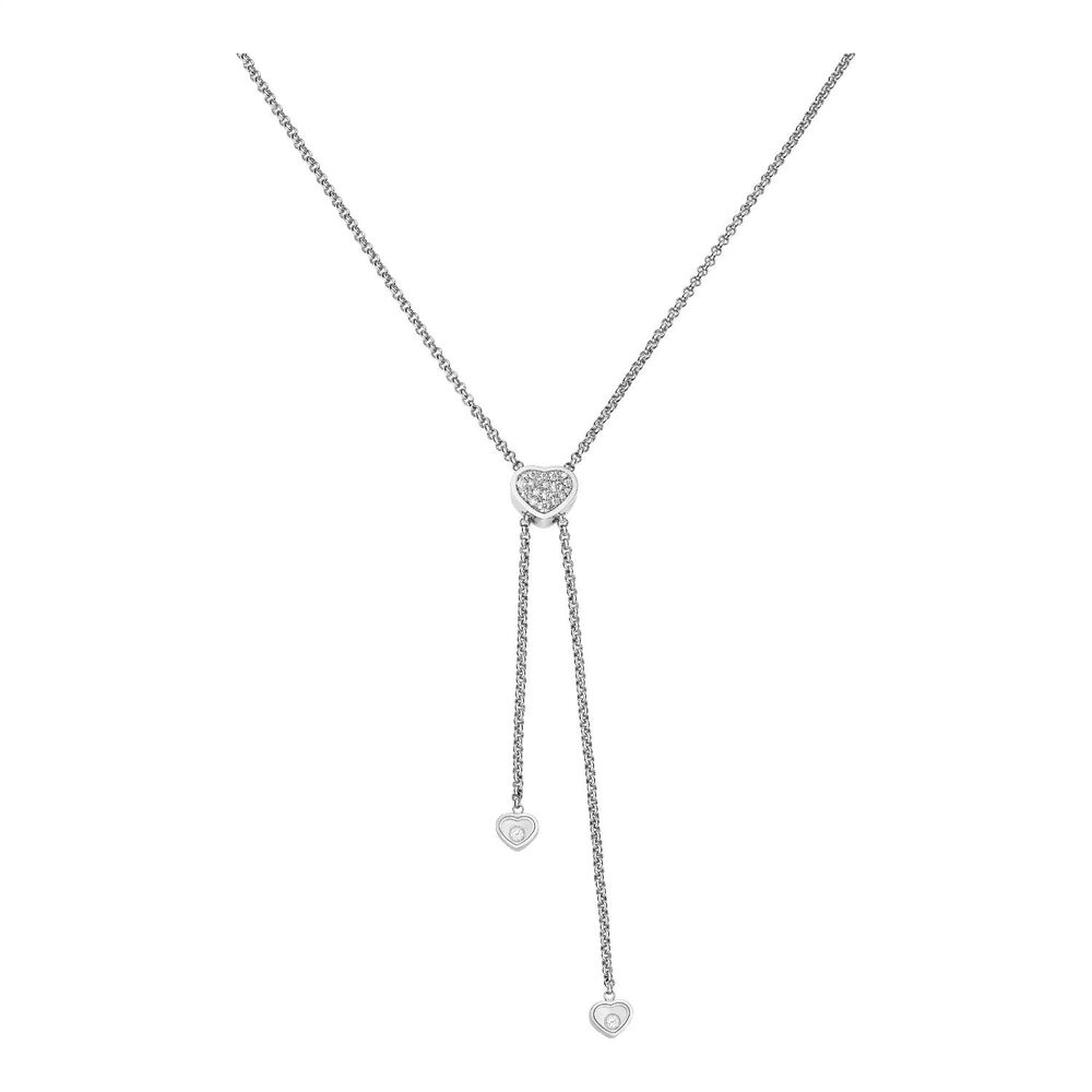 Chopard Happy Hearts 18ct White Gold Diamond Tie Necklace image number 0