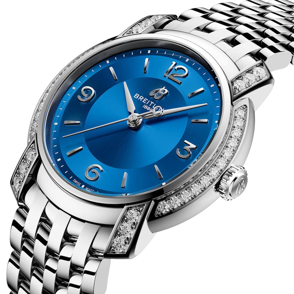 Breitling Lady Premier 32mm Blue Dial Steel Bracelet Watch image number 1