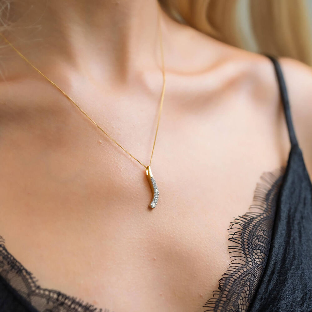 9ct Yellow & White Gold 0.33ct Diamond Eternal Journey Pendant image number 5