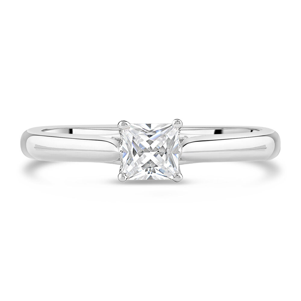 Platinum 0.40ct Princess Diamond Orchid Setting Ring