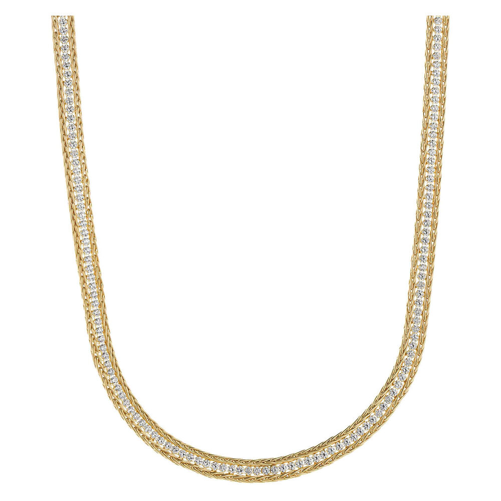 9ct Yellow Gold & Cubic Zirconia Wheat Necklace image number 0