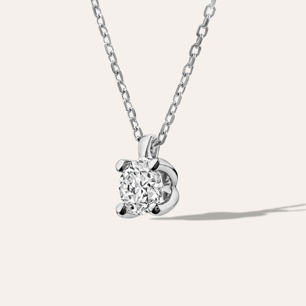 Born 9ct White Gold Lab Grown 0.30ct Diamond Round Brilliant Pendant