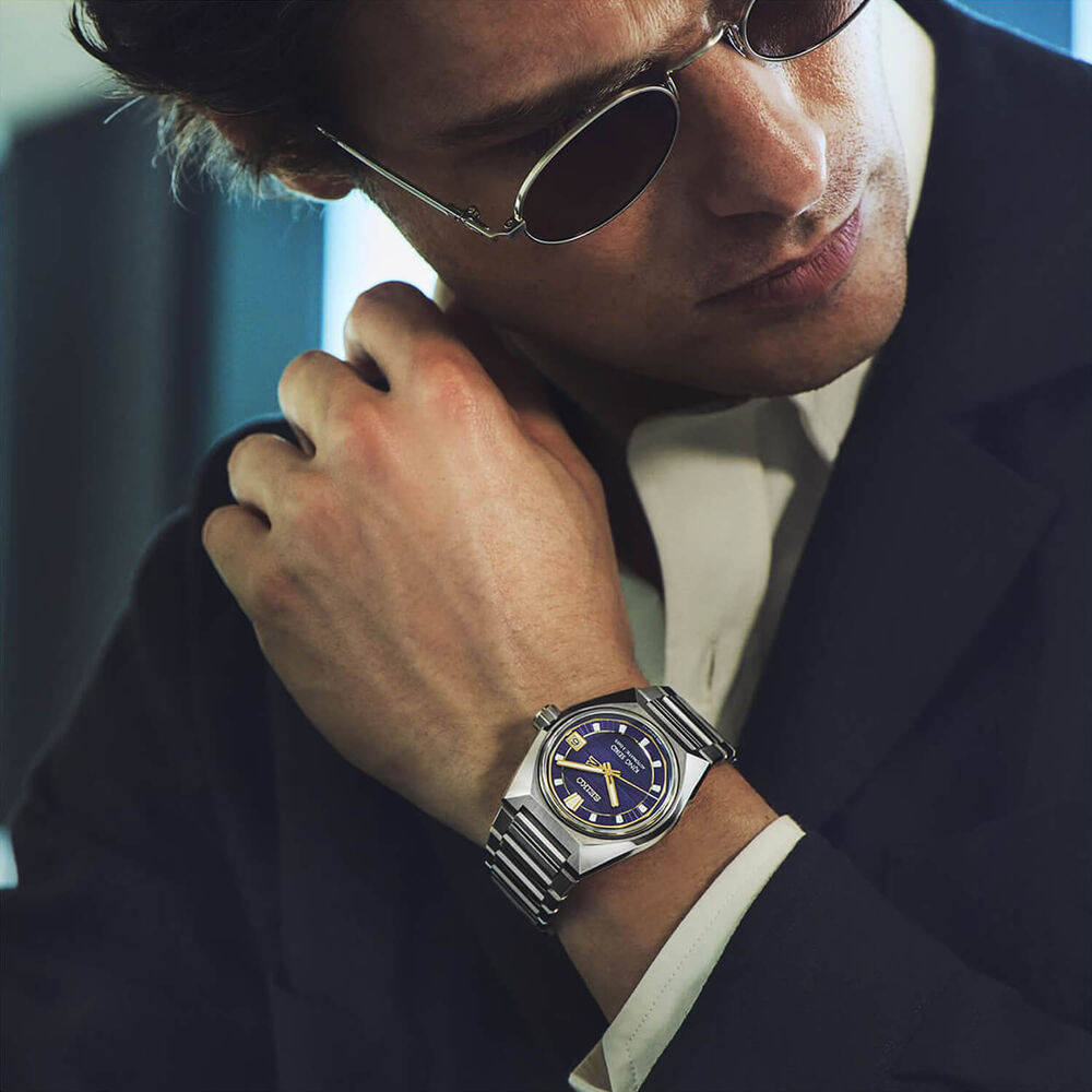 Seiko King Seiko VANAC 'Tokyo Twilight' 41mm Purple Dial Steel Bracelet Watch image number 8