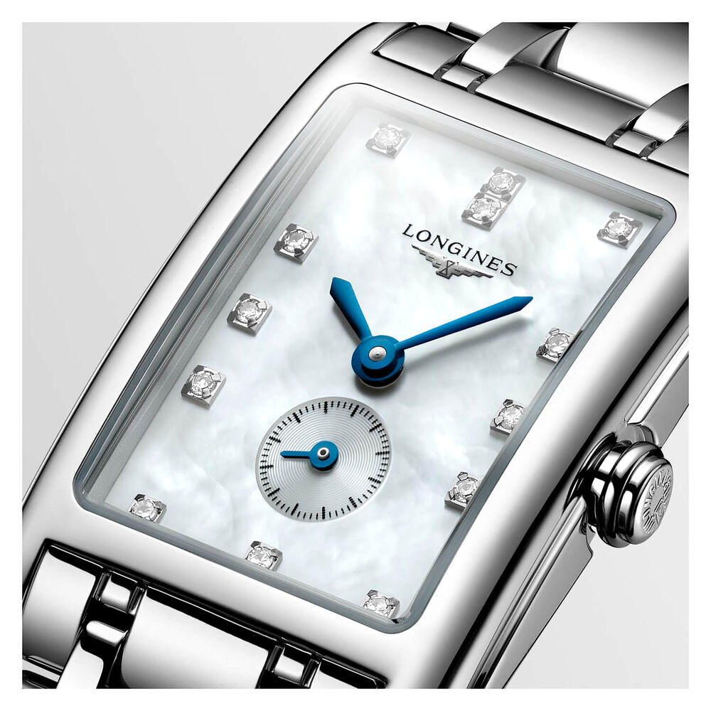 Longines DolceVita diamond dot mother of pearl dial  steel bracelet watch
