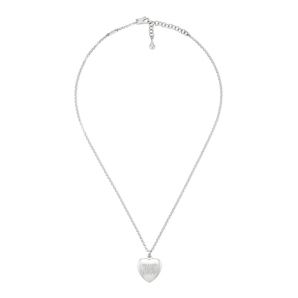 Gucci Blind for Love Silver Heart Pendant Necklace