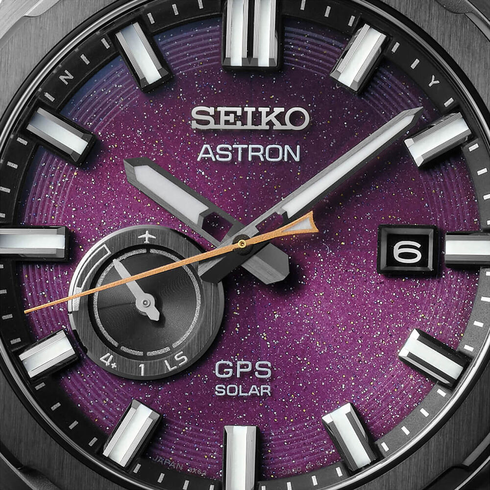 Seiko Astron GPS Solar 3X 'Yozakura' Cherry Blossom By Night 42mm Dial Titanium Bracelet Watch image number 1