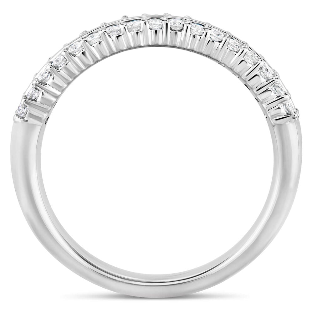 Platinum Diamond Double Row 0.25ct Wedding Ring image number 2