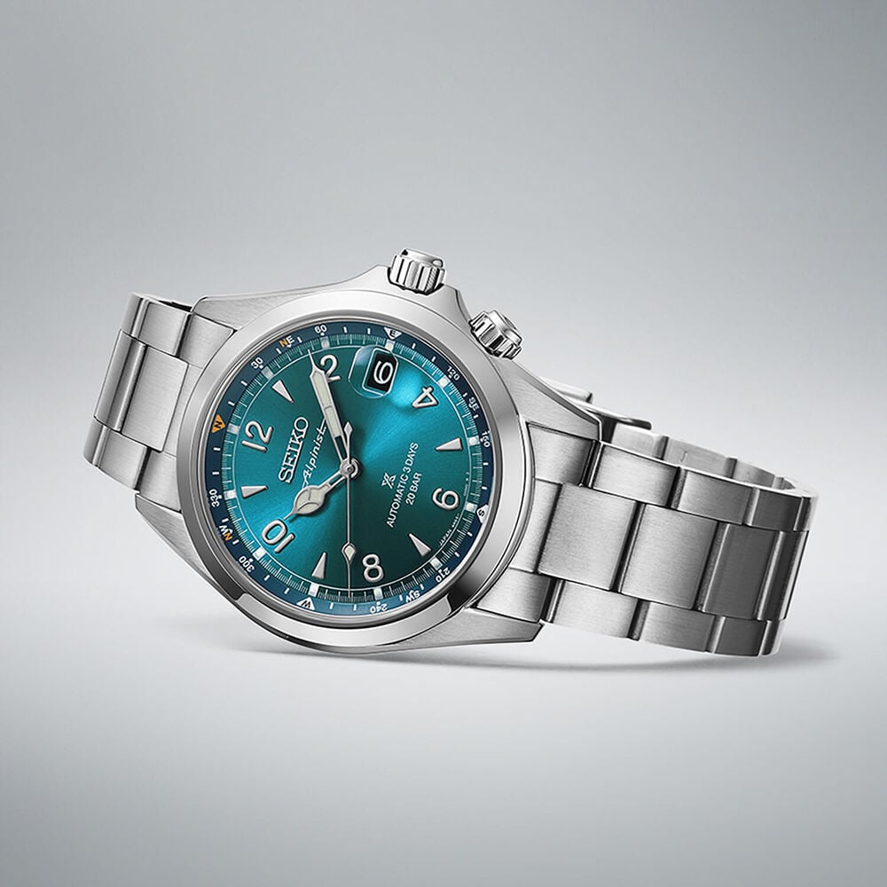 Seiko Prospex Alpinist 39.5mm Teal Blue Dial Stainless Steel Bracelet Watch