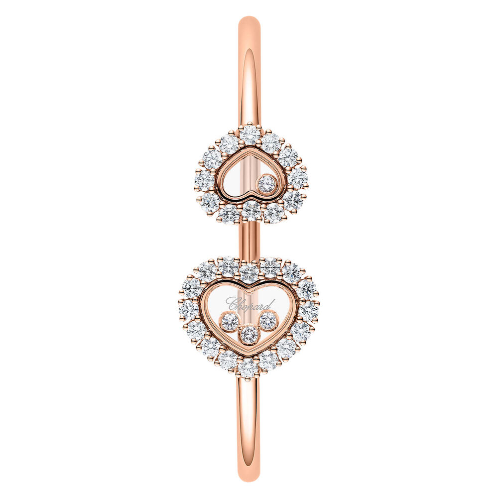 Chopard Happy Diamonds 18ct Rose Gold 1.52ct Multi Diamonds Heart Bangle image number 1