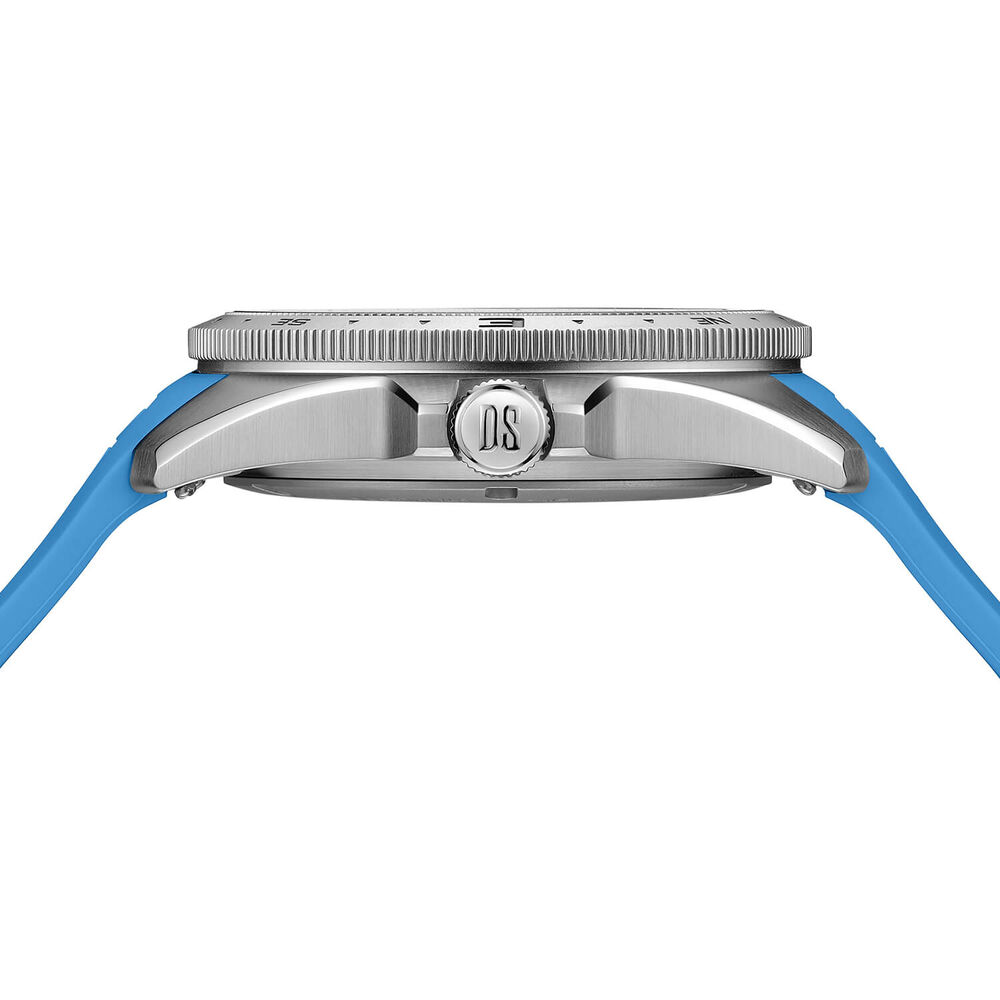 Certina DS-X GMT 41mm White Dial Turqoise Blue Rubber Strap Watch image number 2