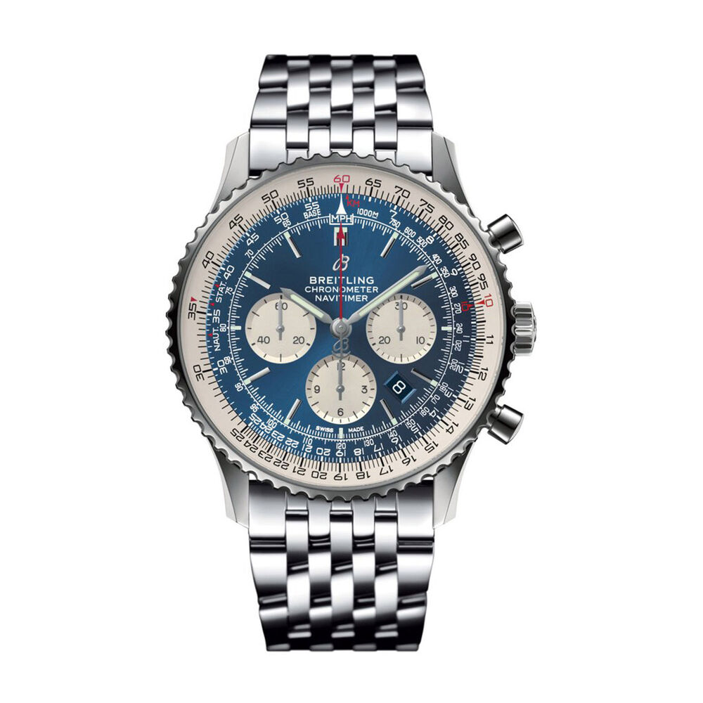 Breitling Navitimer 1 Chronograph Blue Dial Steel Bracelet Men's Watch