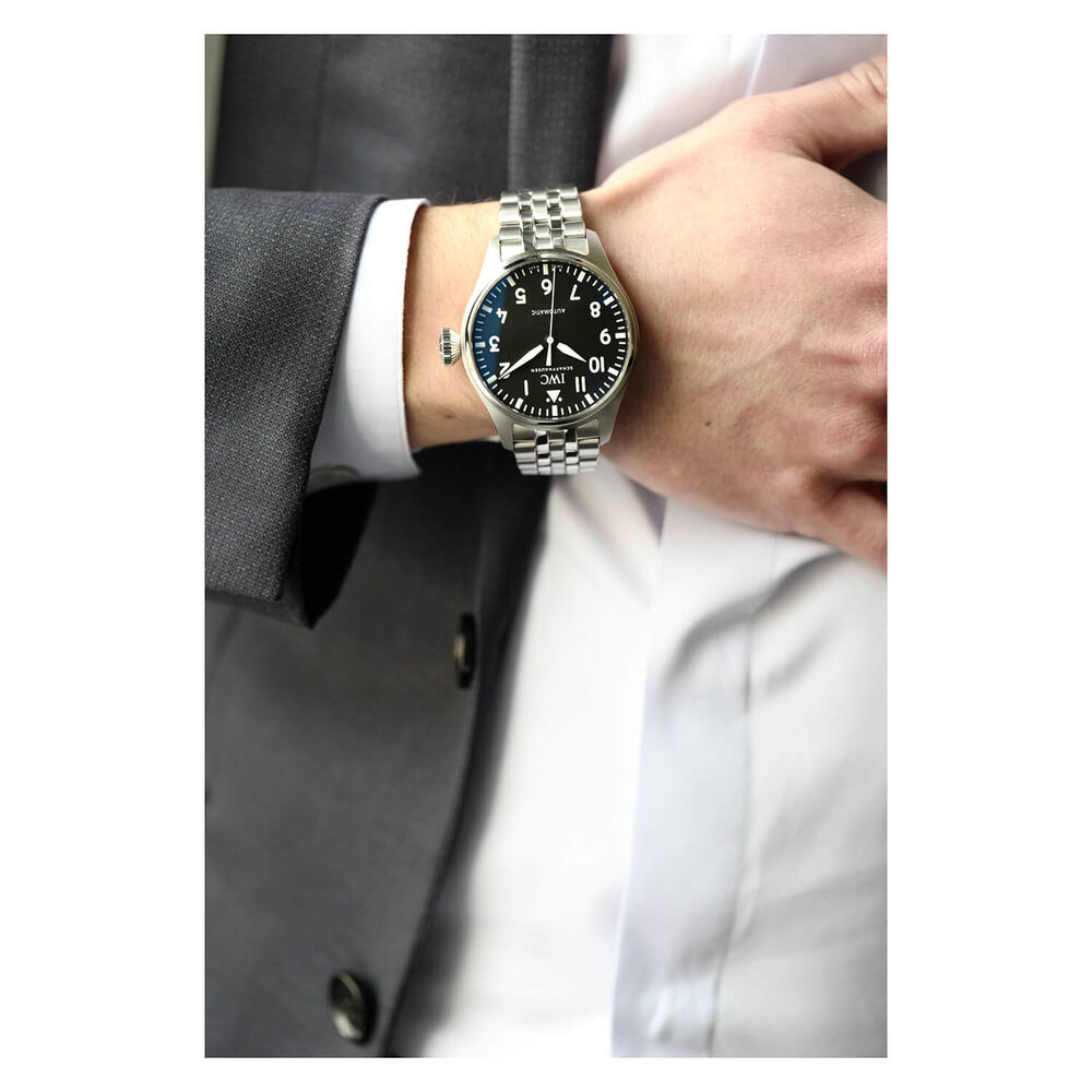 IWC Schaffhausen Big Pilot 43mm Blue Dial Steel Case Bracelet Watch image number 11