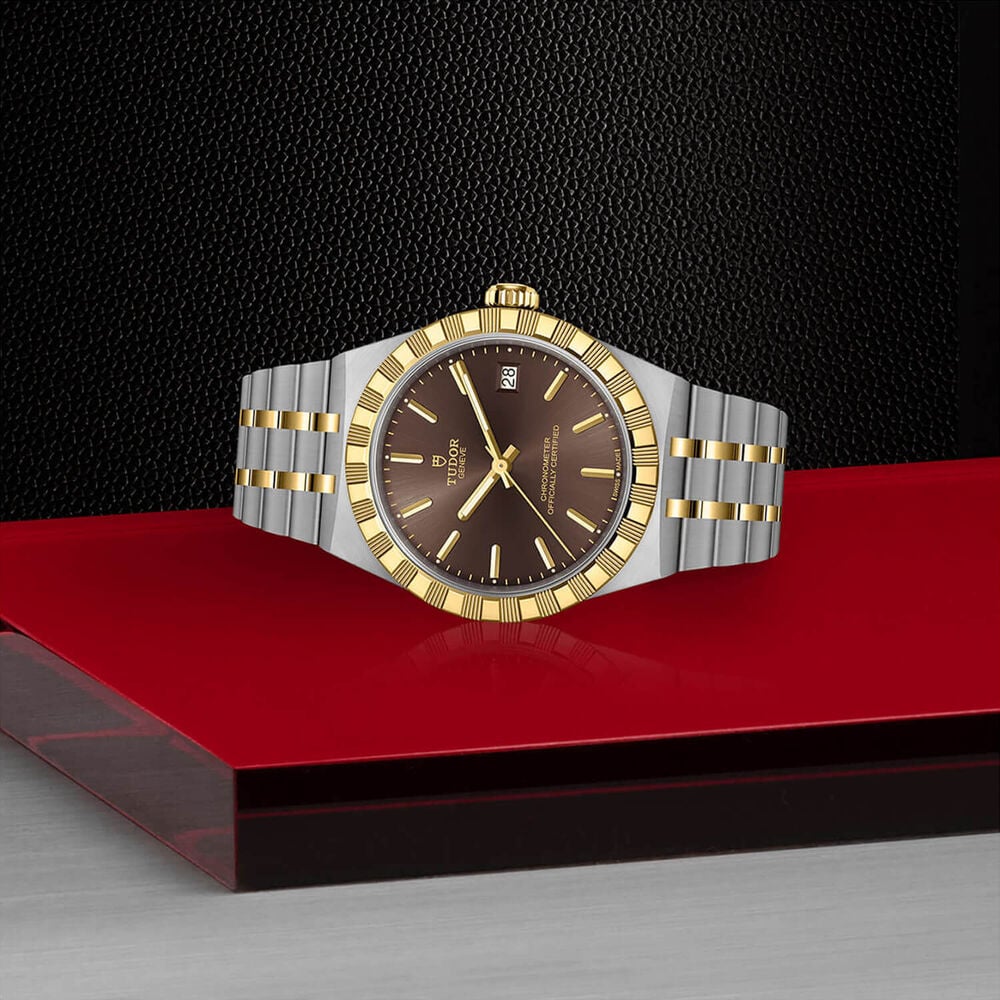 TUDOR Royal 36mm Brown Dial Stainless Steel & Yellow Gold Bracelet Watch