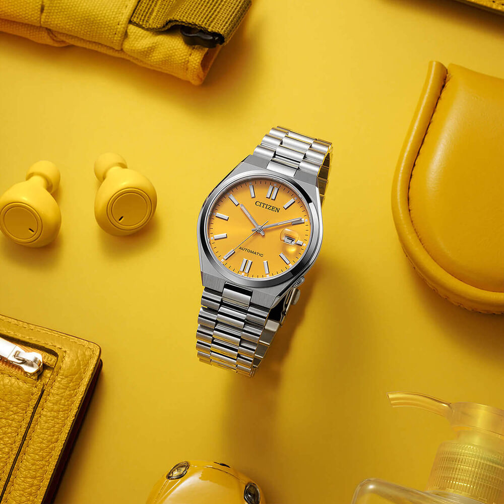 Citizen Tsuyosa 40mm Yellow Dial Steel Case Bracelet Watch image number 5