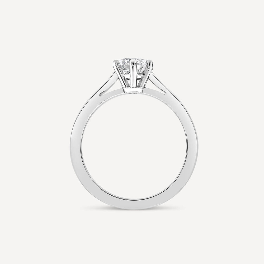 Platinum 0.90ct Round Diamond Six Claw Solitaire Ring