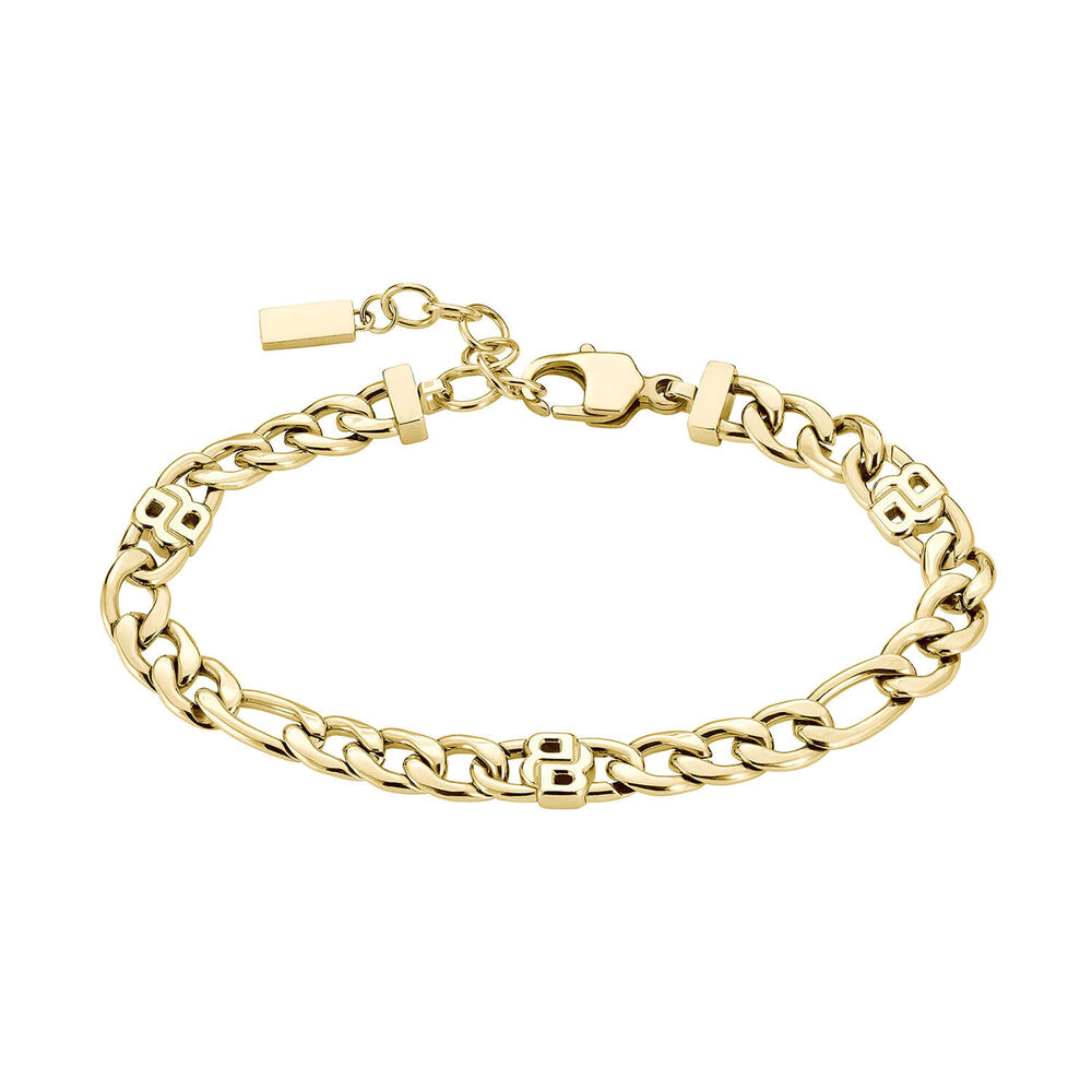 BOSS Gold Tone Double B Monogram Bracelet image number 1