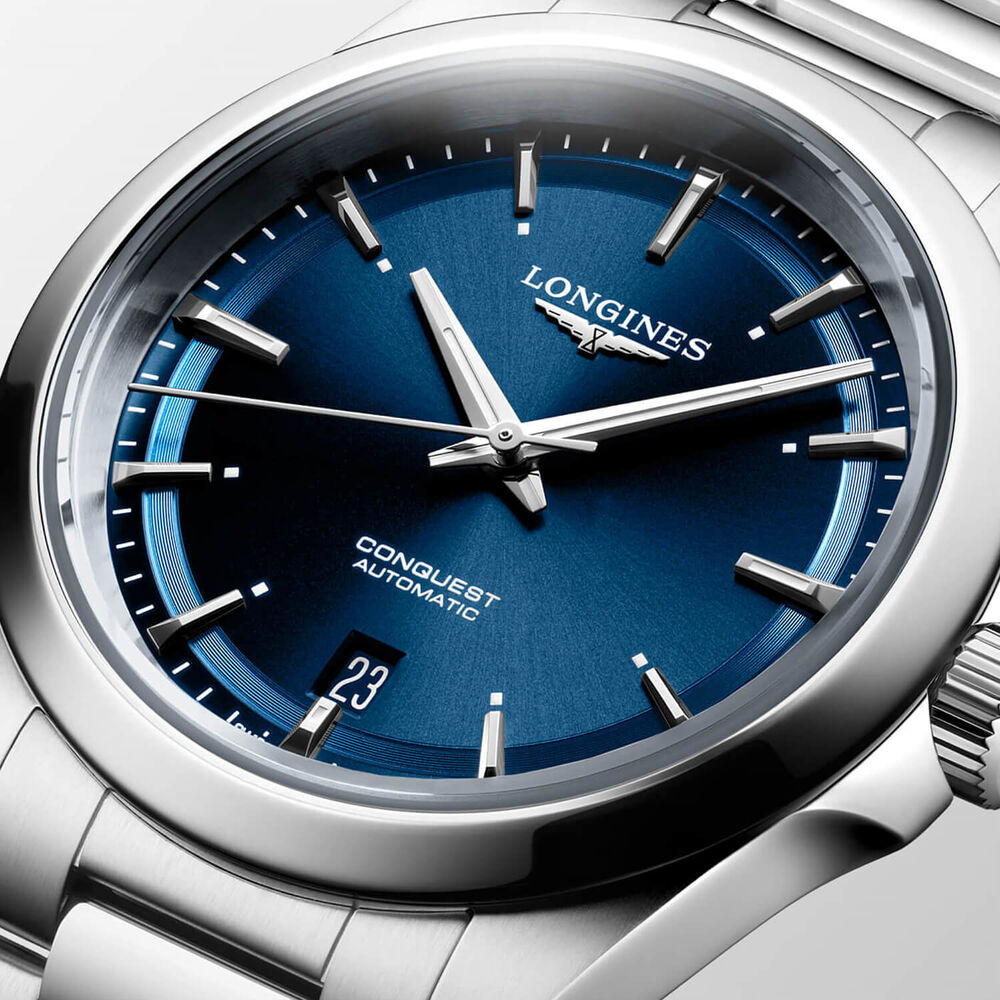 Longines Conquest 38mm Blue Dial Steel Bracelet Watch image number 2