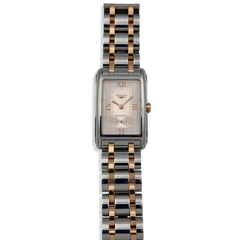 Pre-Owned Longines Elegance DolceVita 23.30x 37mm White Dial Rose Gold Detail Bracelet Watch