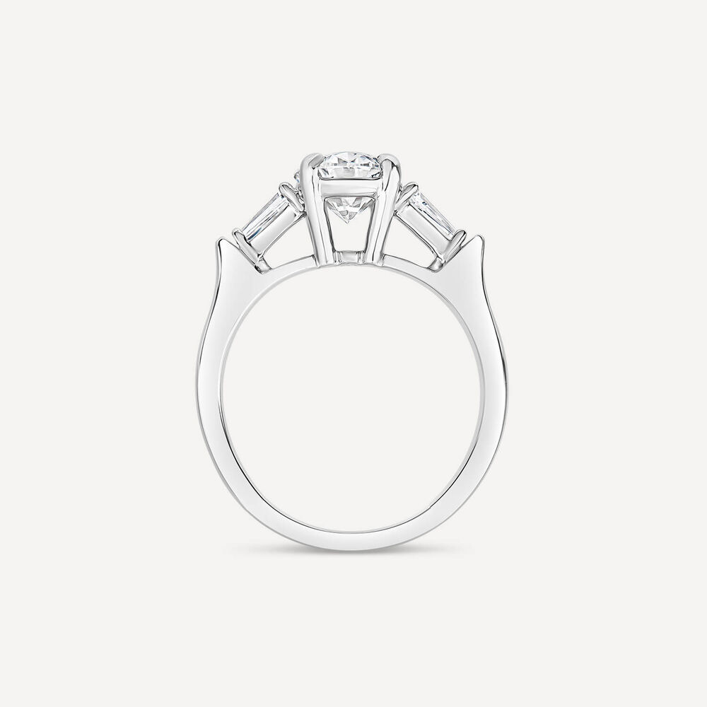 Born Platinum 1.98ct Lab Grown Oval & Baguette Diamond Sides Ring
