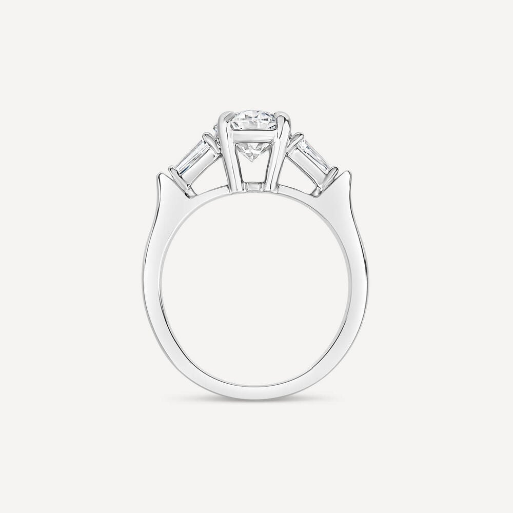 Born Platinum 1.98ct Lab Grown Oval & Baguette Diamond Sides Ring