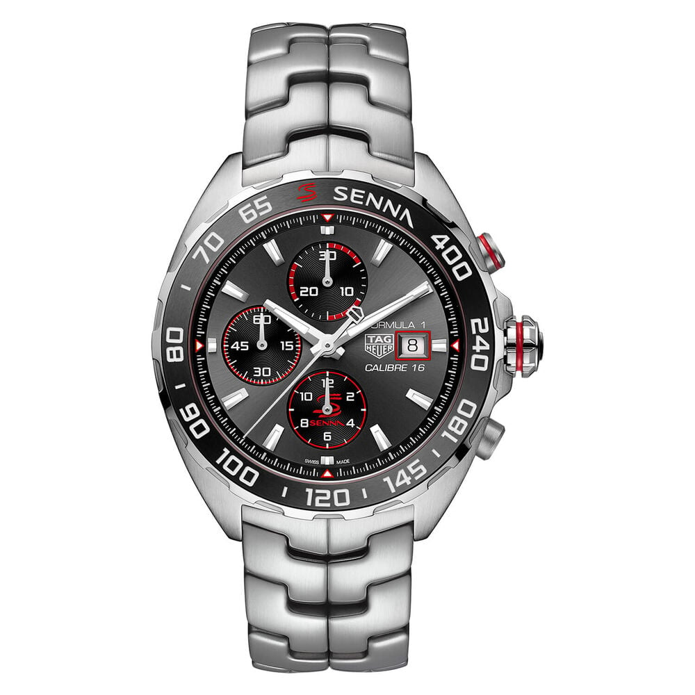 TAG Heuer Formula 1 Senna Special Edition 43mm Anthracite Chronograph Dial  Bracelet Watch image number 0