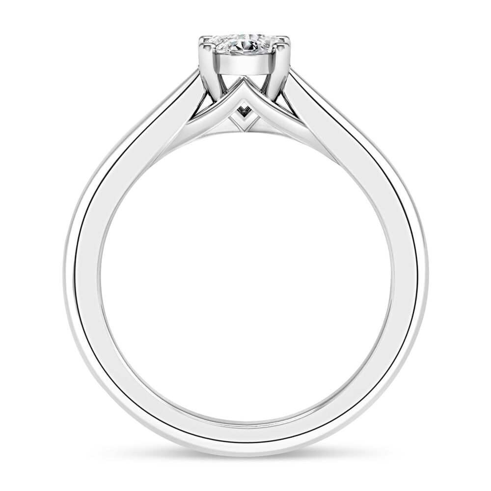 18ct White Gold 0.70ct Oval Diamond Orchid Setting Ring image number 4
