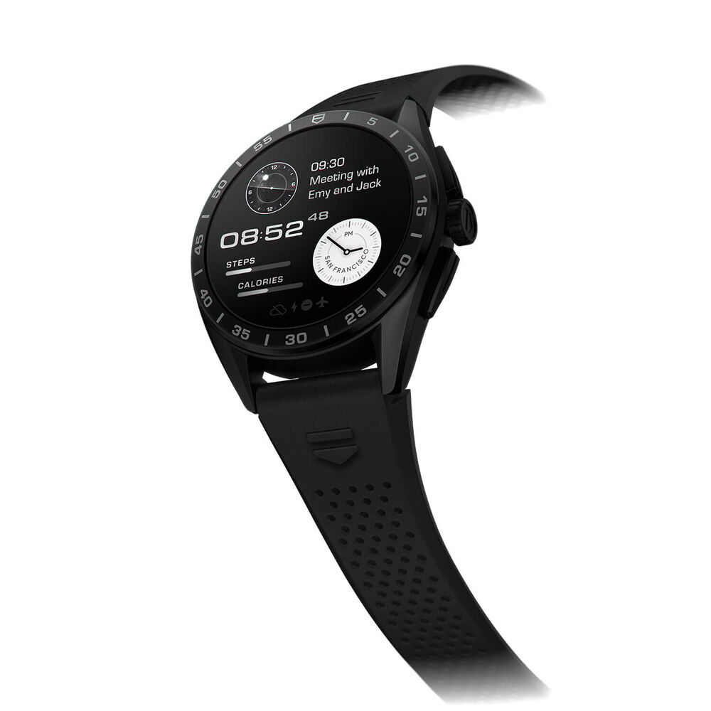 TAG Heuer Connected Calibre E4 45mm Dial Touch Screen Titanium Case Black Rubber Strap Watch image number 3