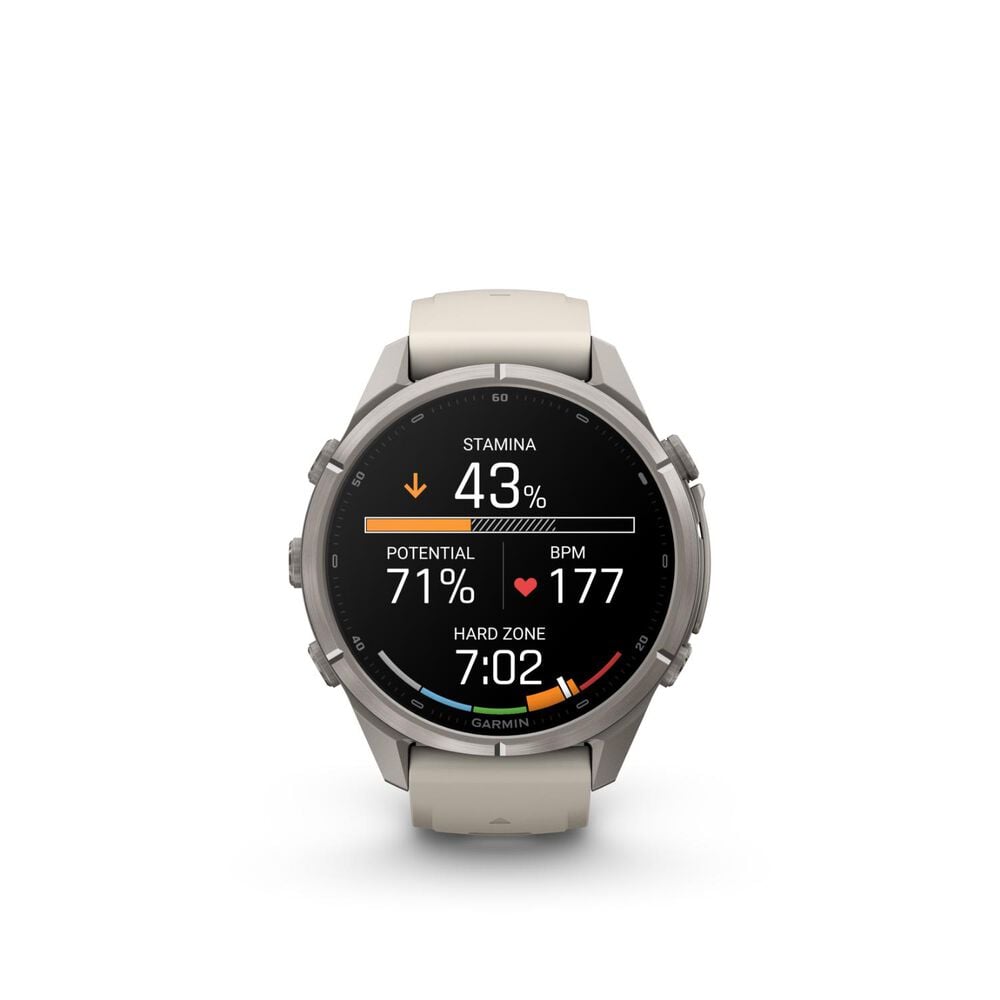 Garmin fenix 9 Pro 43mm Titanium Fog Grey/Dark Sandstone Silicone Strap Watch