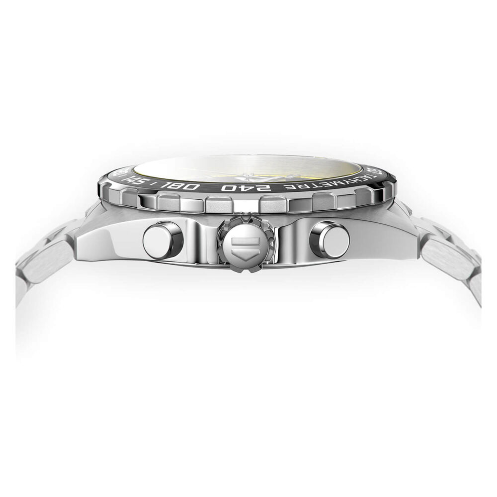 TAG Heuer Formula 1 43mm Dial Chrono Yellow Detail Steel Case Bracelet Watch