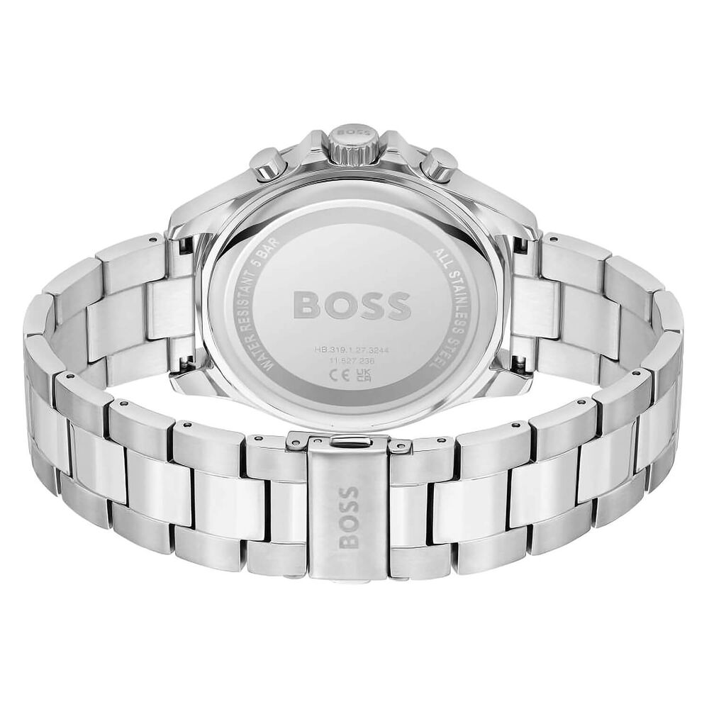 BOSS Troper 44mm Blue Chronograph Dial Steel Bracelet Watch
