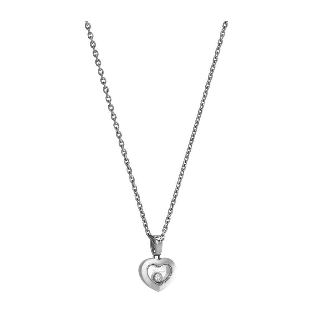 Chopard 18ct White Gold Happy Diamond Icon Heart Pendant image number 1