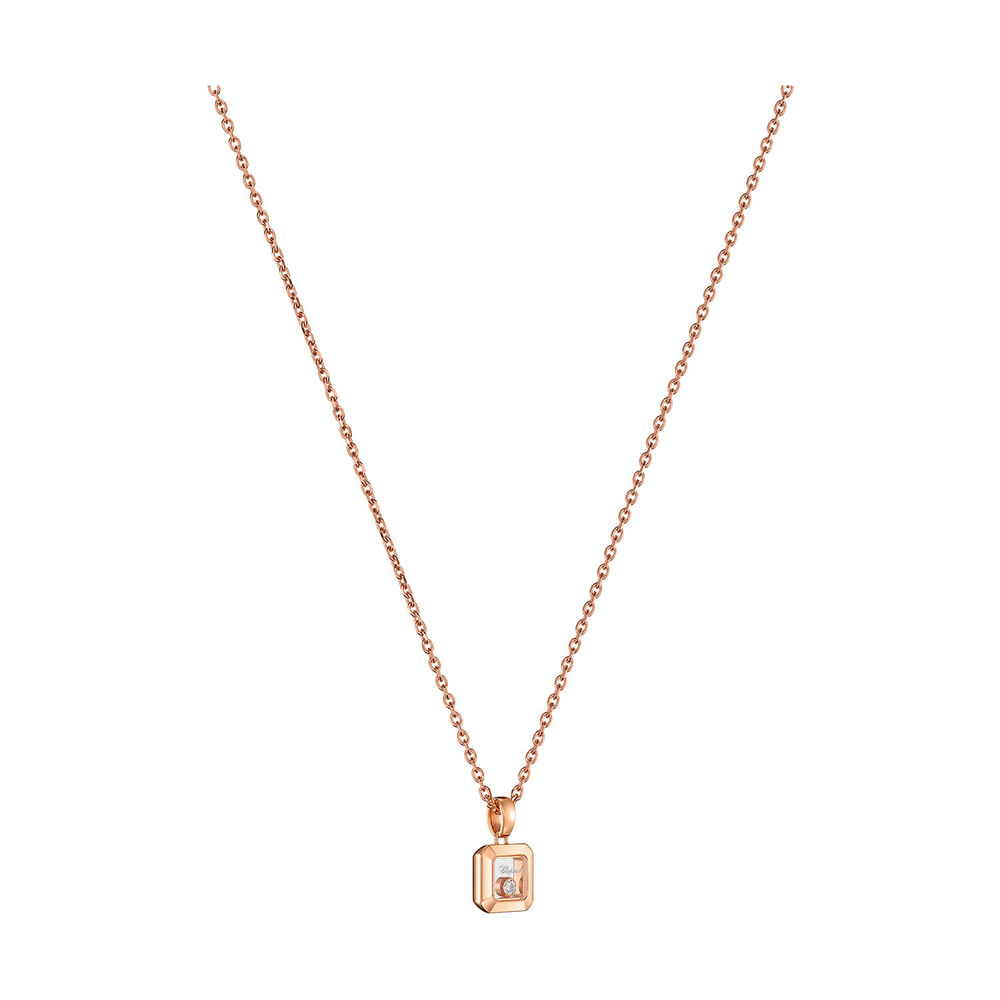 Chopard Happy Diamonds Icons 0.05ct Diamond Square 18ct Rose Gold Pendant image number 2