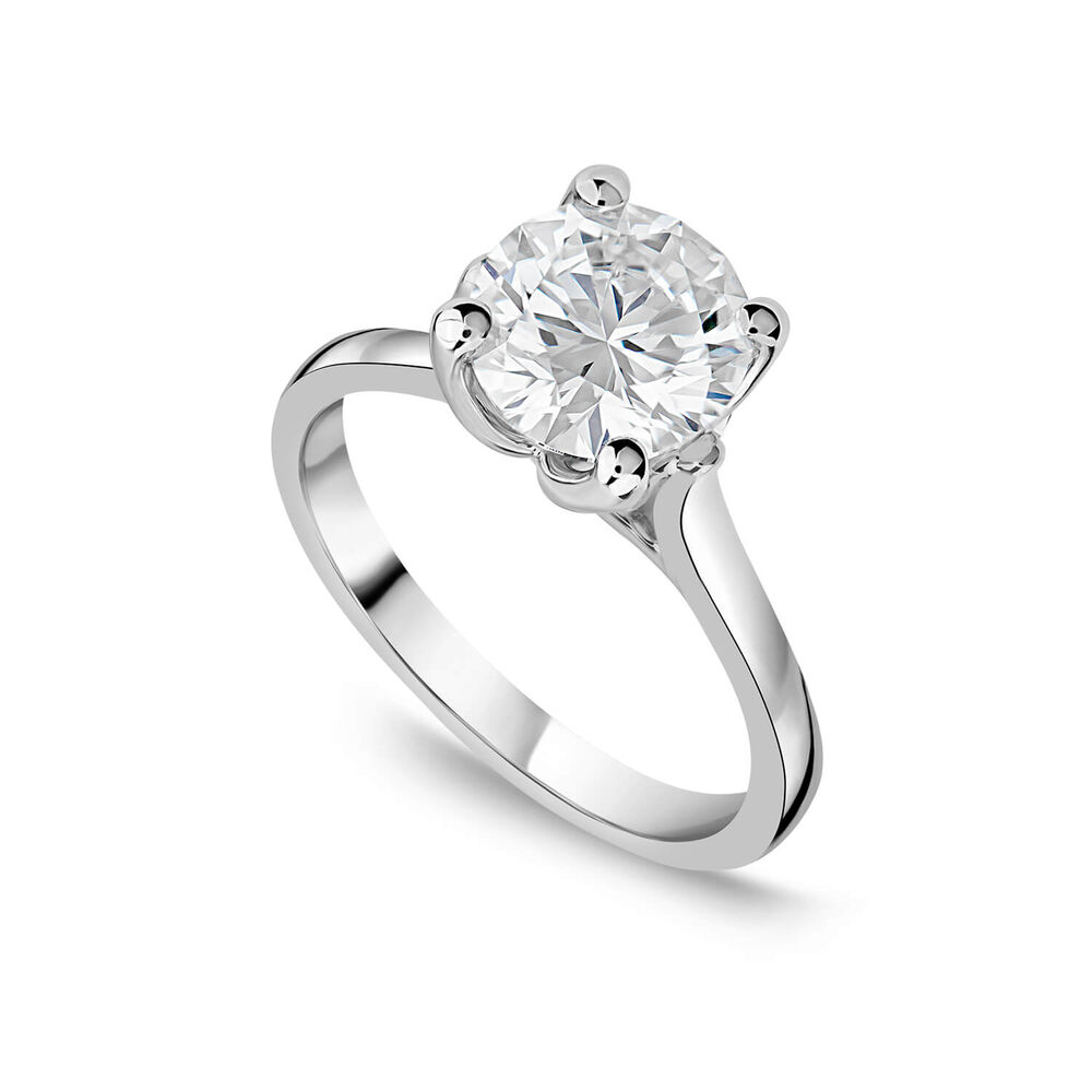 Born Platinum Lab Grown 2ct Round Solitaire Diamond Ring