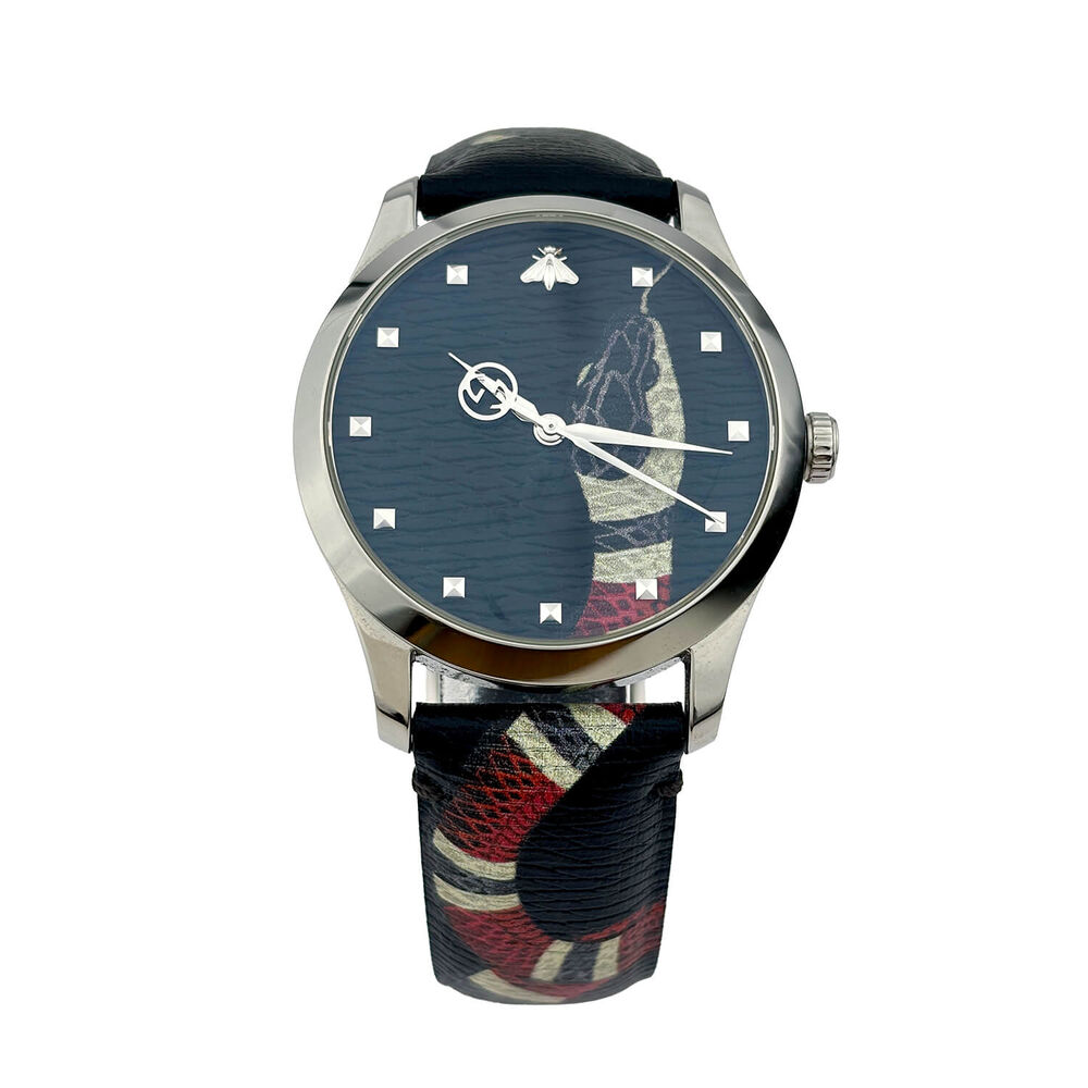 Pre-Owned Gucci G-Timeless Le Marche des Merveilles 38mm Dial Snake Motif Leather Strap Watch image number 0