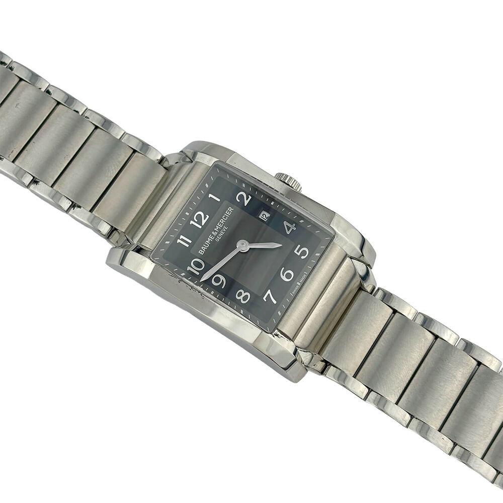 Pre-Owned Baume & Mercier Hampton Black Dial Steel Bracelet Watch image number 1