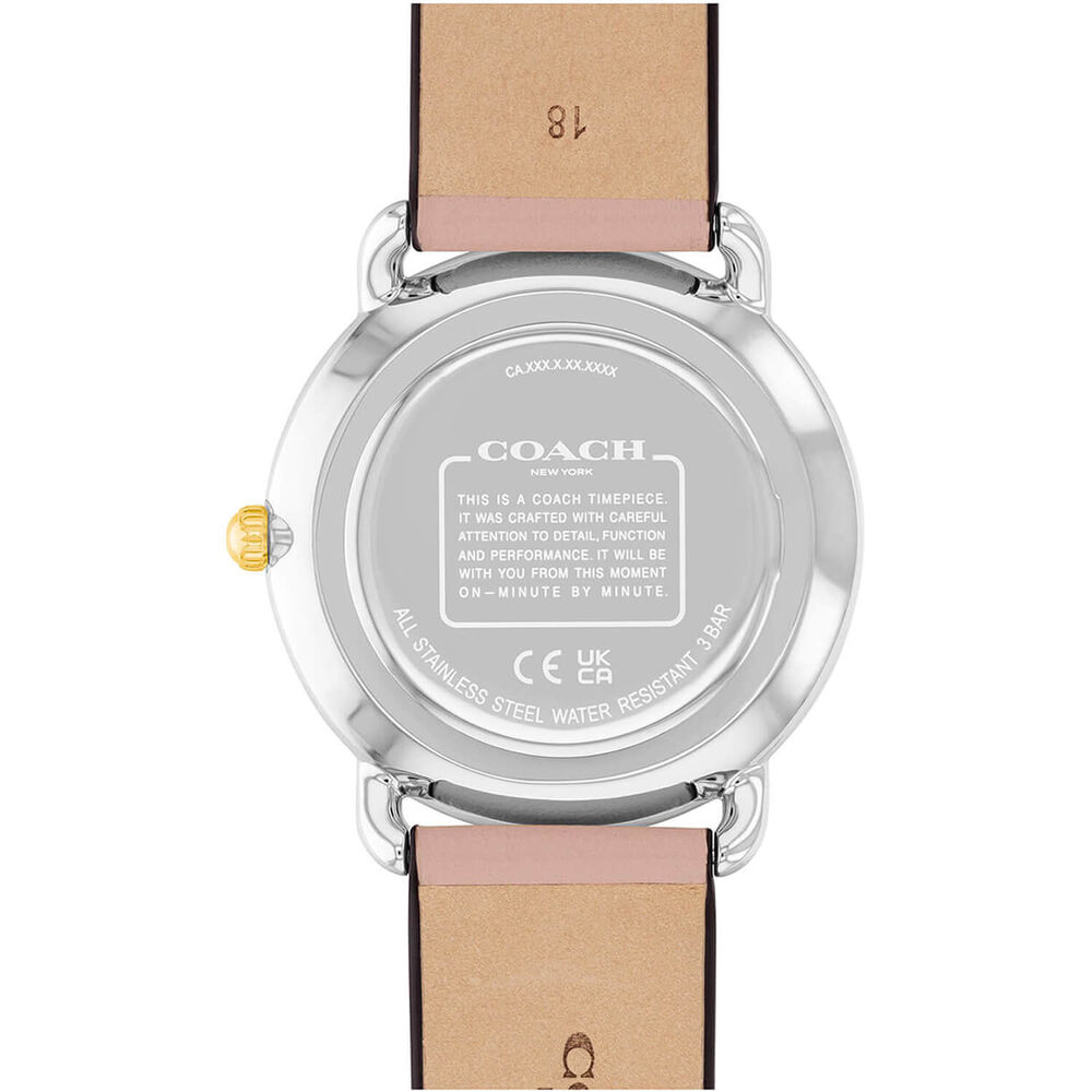Coach Elliot 36mm Silver Dial Pink Leather Strap Watch