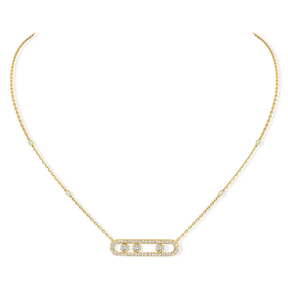 Messika Move Uno 18ct Yellow Gold 0.65ct Pave Diamond Necklace